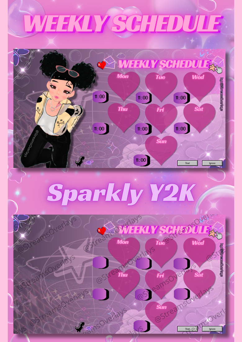 Sparkly Y2K Weekly Stream Schedule ✨ preview