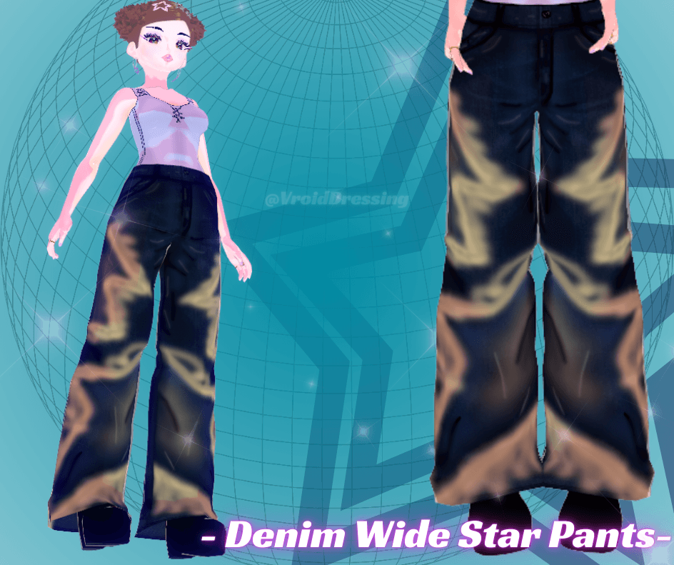 FREE Denim Wide Star Pants 🌟 preview