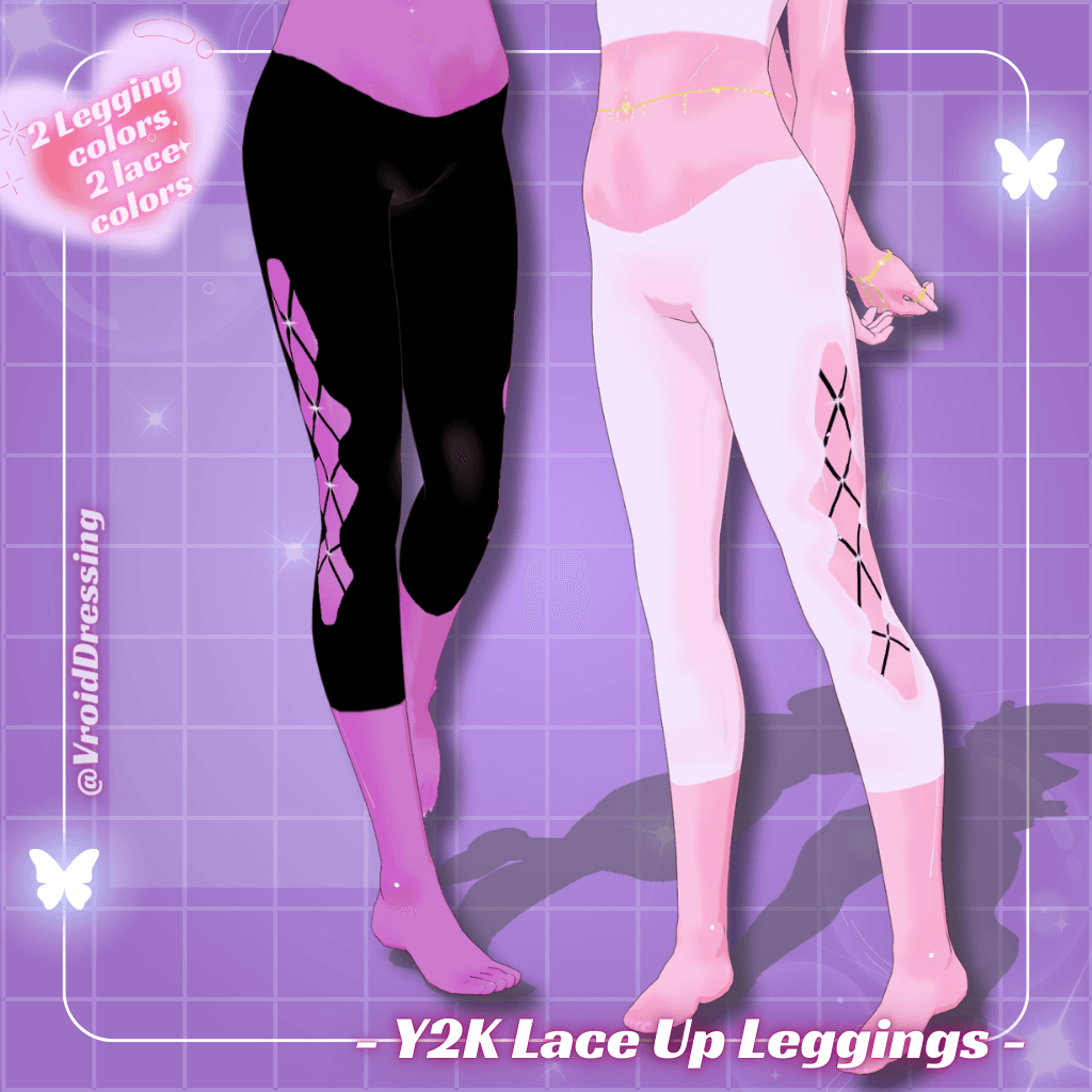 3D Y2K Lace-Up Leggings preview