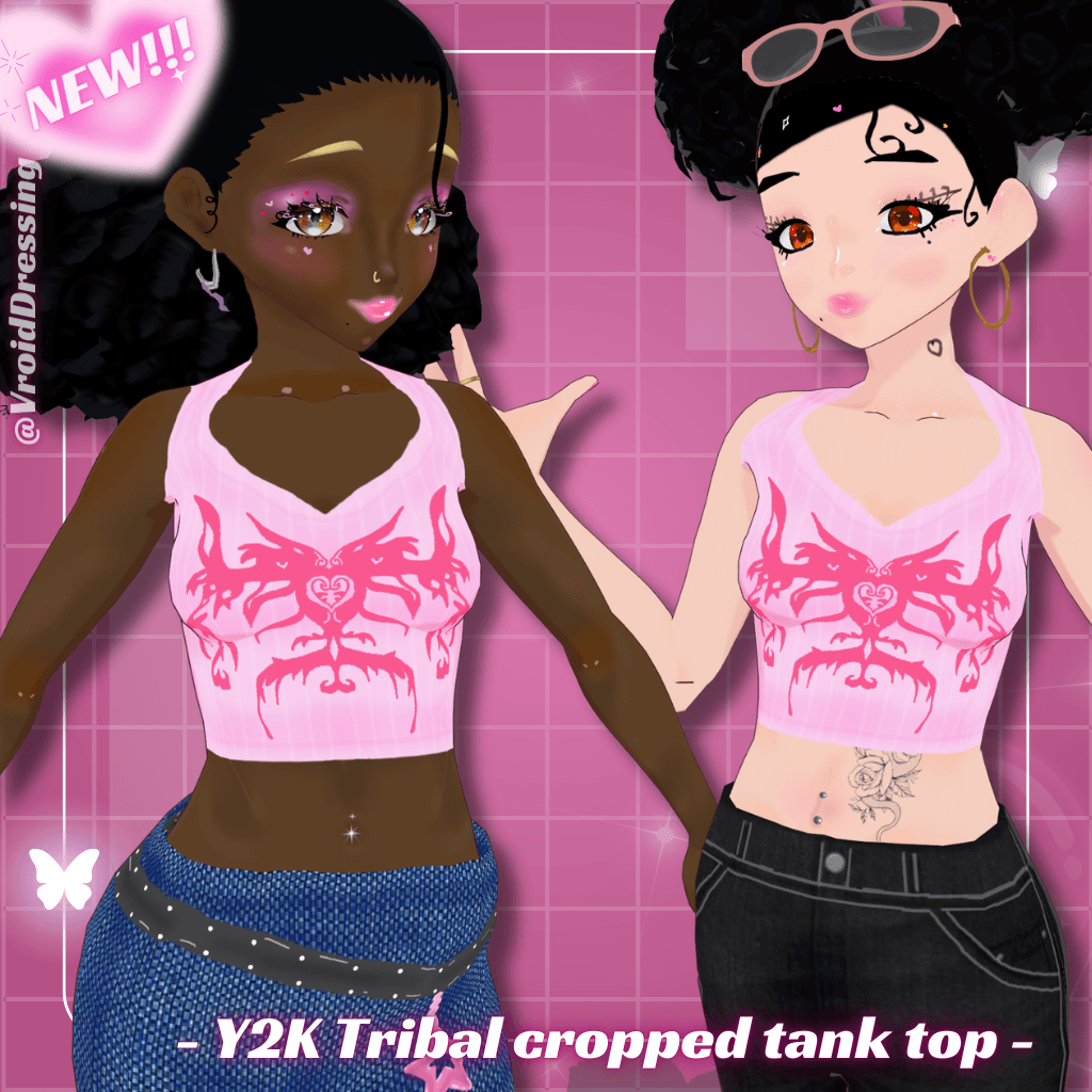 3D Y2K Tribal cropped tank top preview