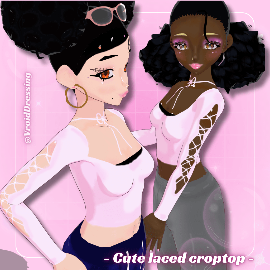 Cute Y2K lace-up crop top preview